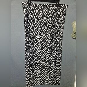 Valerie Stevens Womans Maxi Black/White Skirt Size Xl